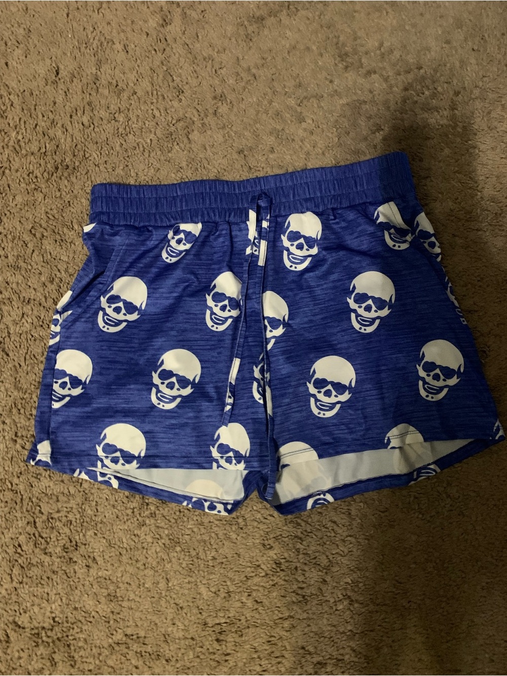 Women’s Blue Skull Print Shorts